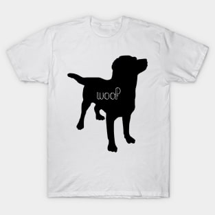 Woof on Black Dog T-Shirt